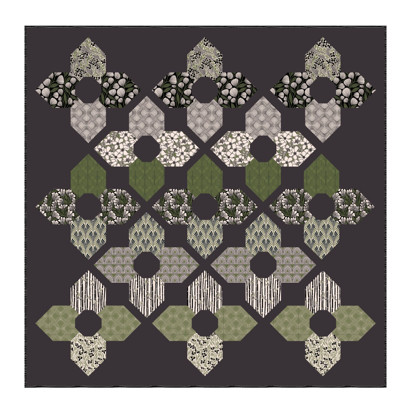 Orchid Garden Quilt Pattern by A Piece of Quiet Quilts