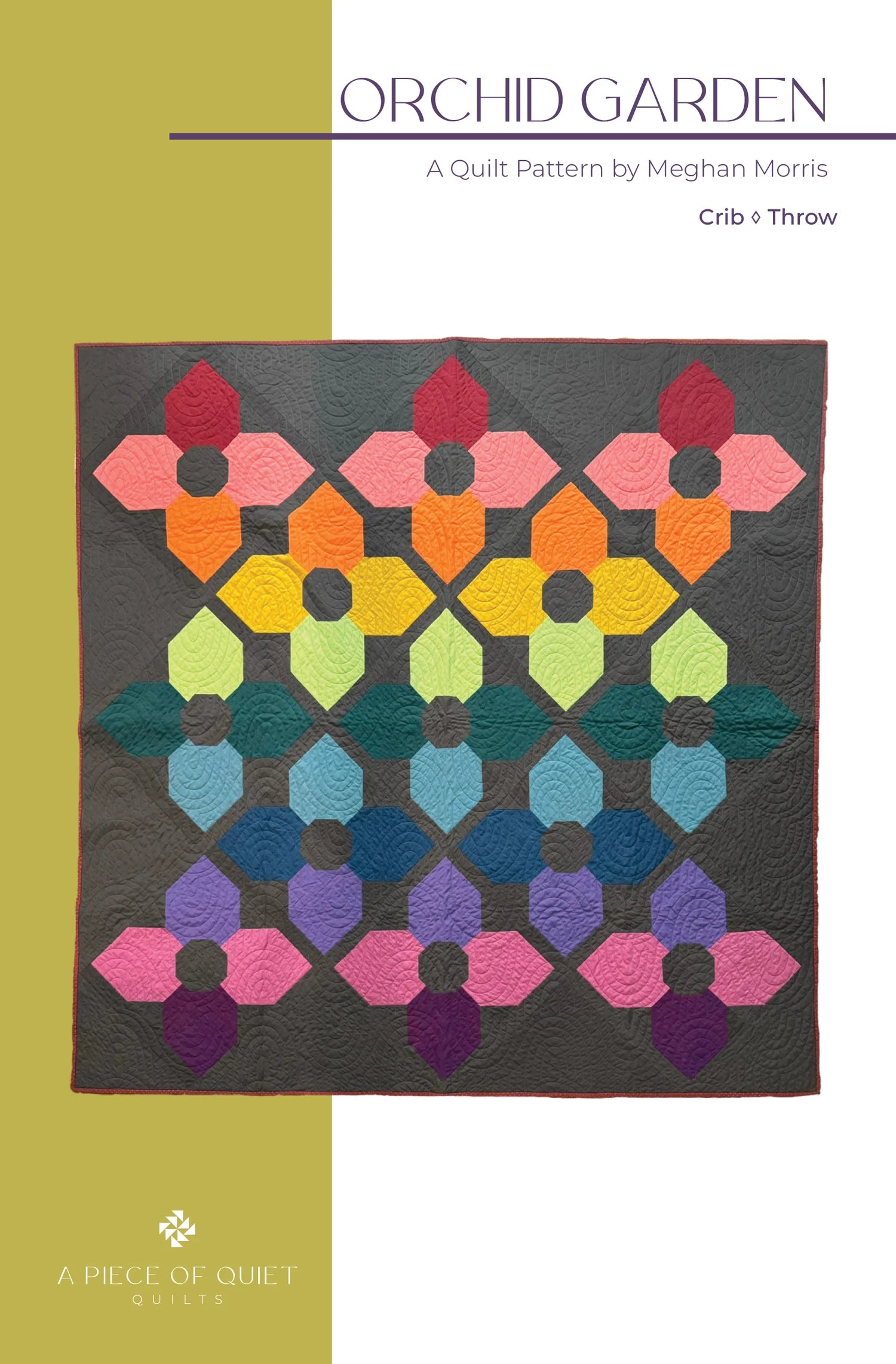 Orchid Garden Quilt Pattern by A Piece of Quiet Quilts
