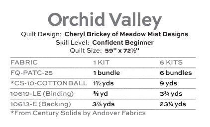 Patchwork and Petals by KP Creates : Orchid Valley Quilt Kit