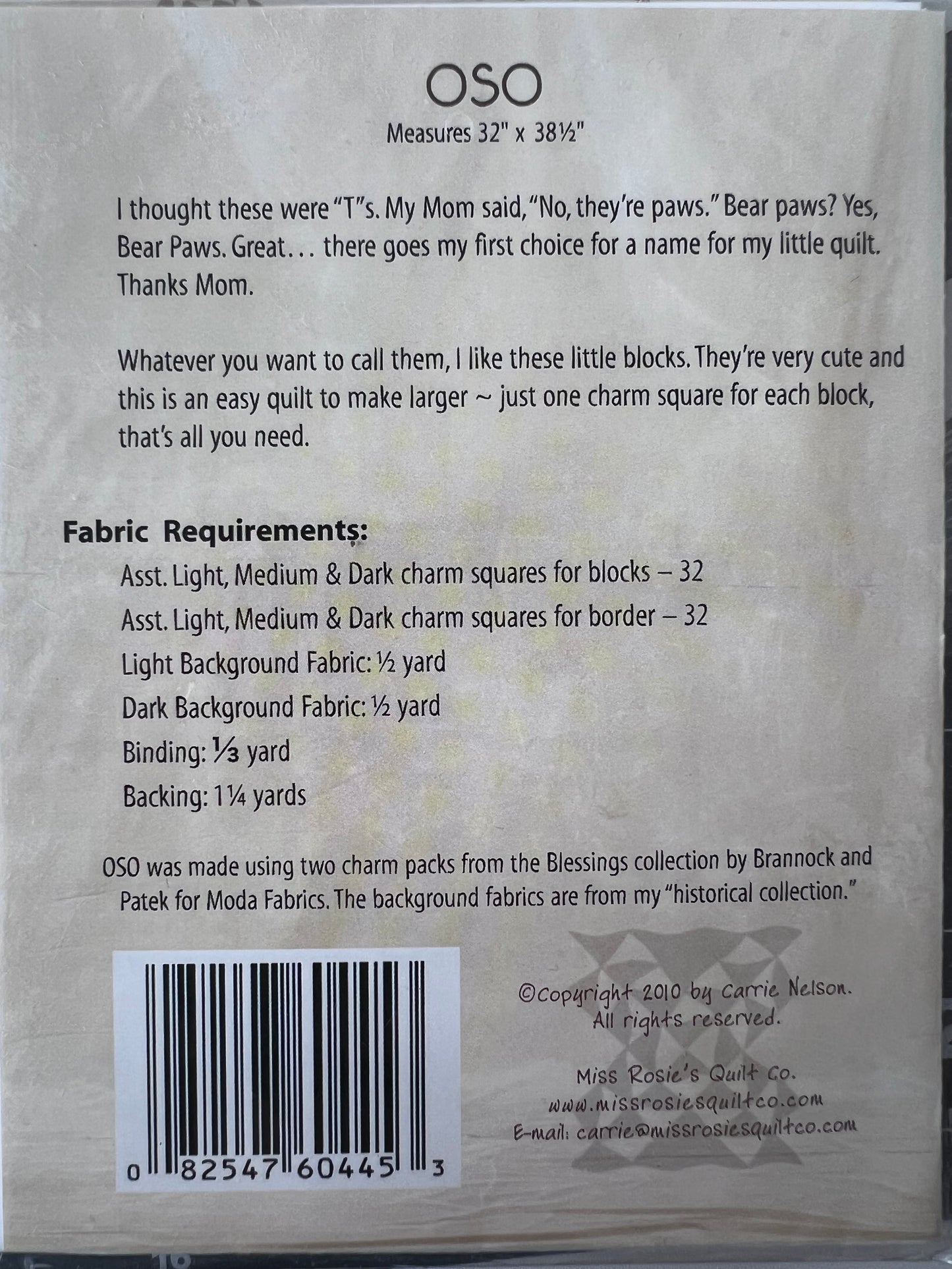 Oso Quilt Kit featuring Quaint Cottage by Gingiber