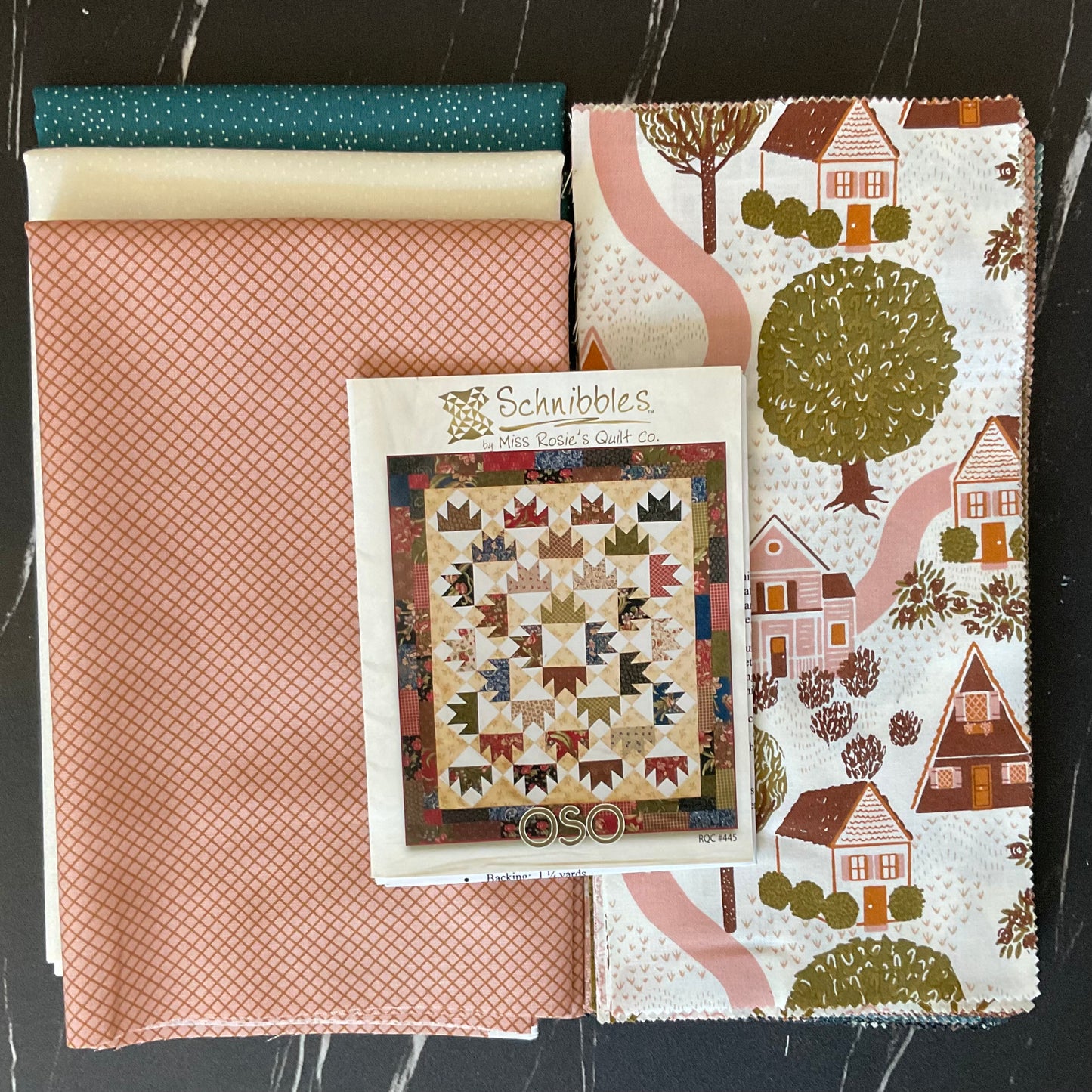 Oso Quilt Kit featuring Quaint Cottage by Gingiber
