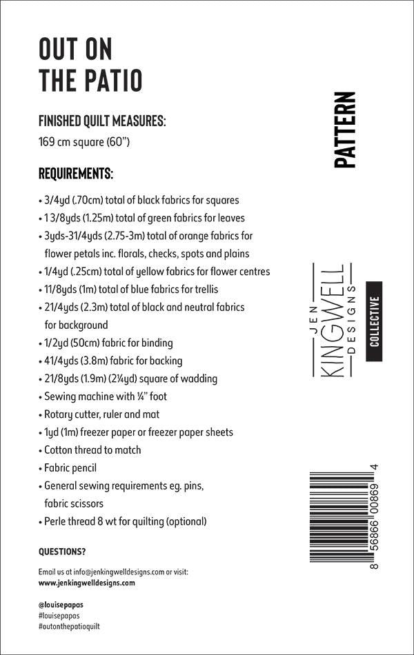 Out on the Patio Pattern by Jen Kingwell Designs - Special Order