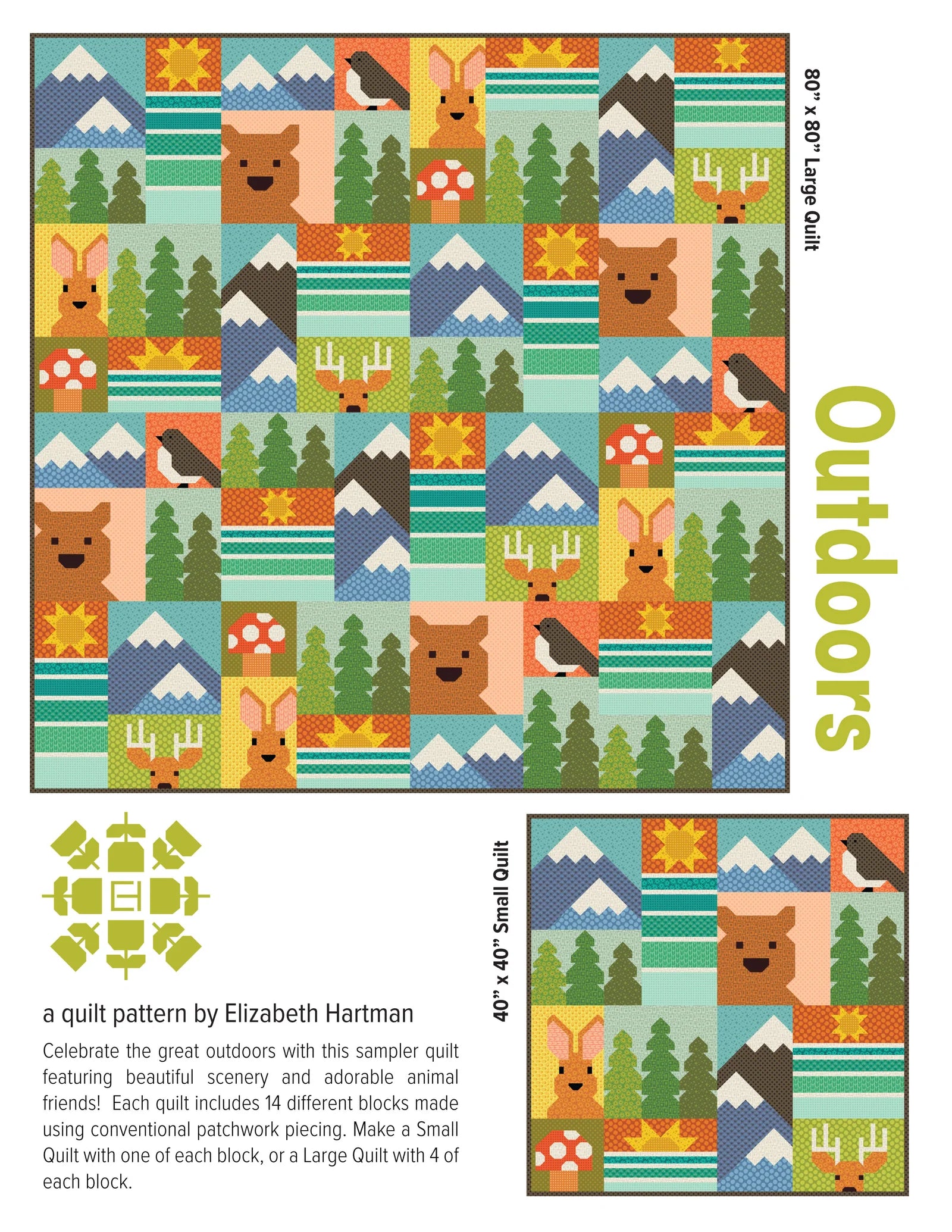 Outdoors Quilt Pattern featuring Scenery by Elizabeth Hartman - Estimated Arrival May 2026