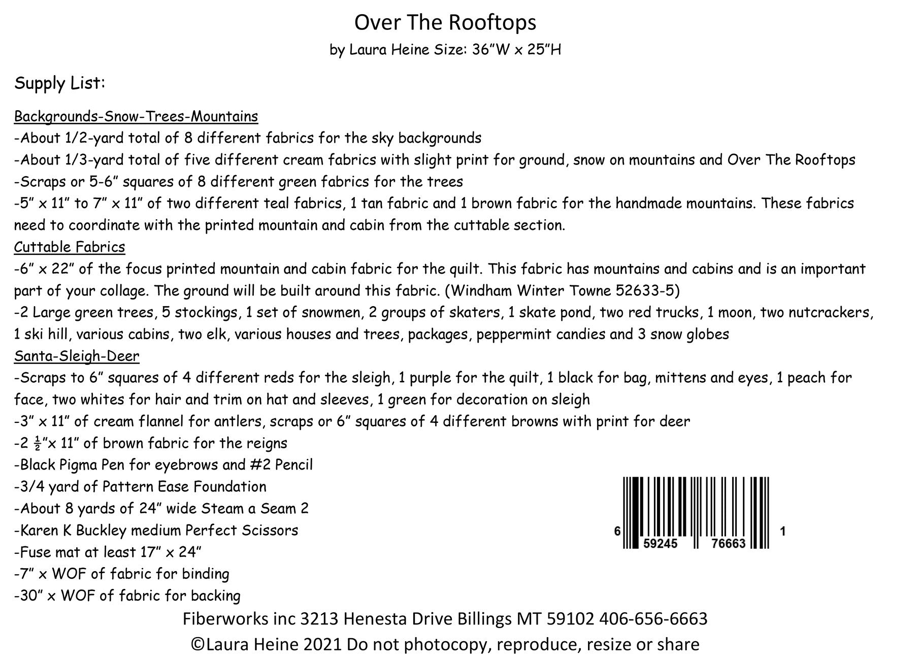 Over The Rooftops Collage Pattern by Laura Heine # FWLHOTR - Special Order