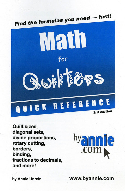 Math for Quilters Quick Reference Booklet # PBA141 - Special Order