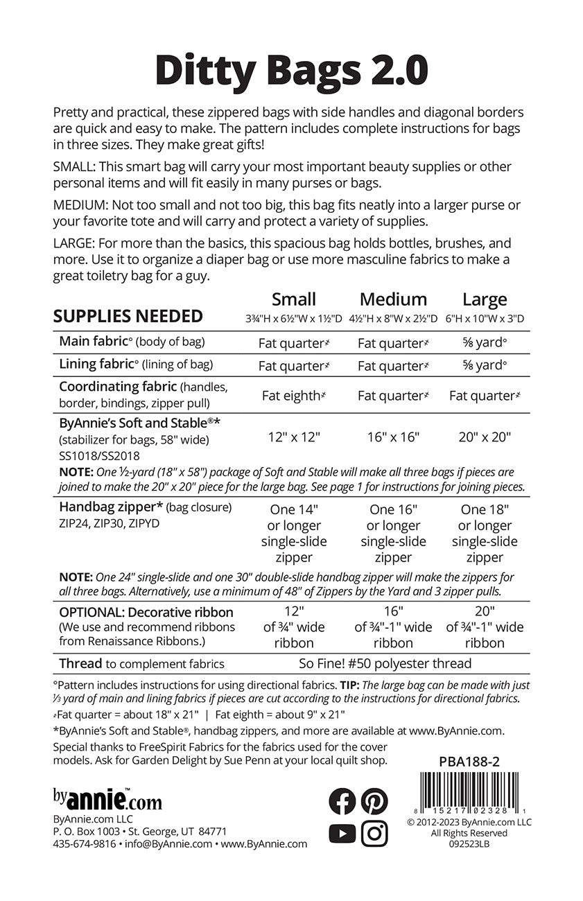 Ditty Bags 2.0 # PBA188-2 - Special Order