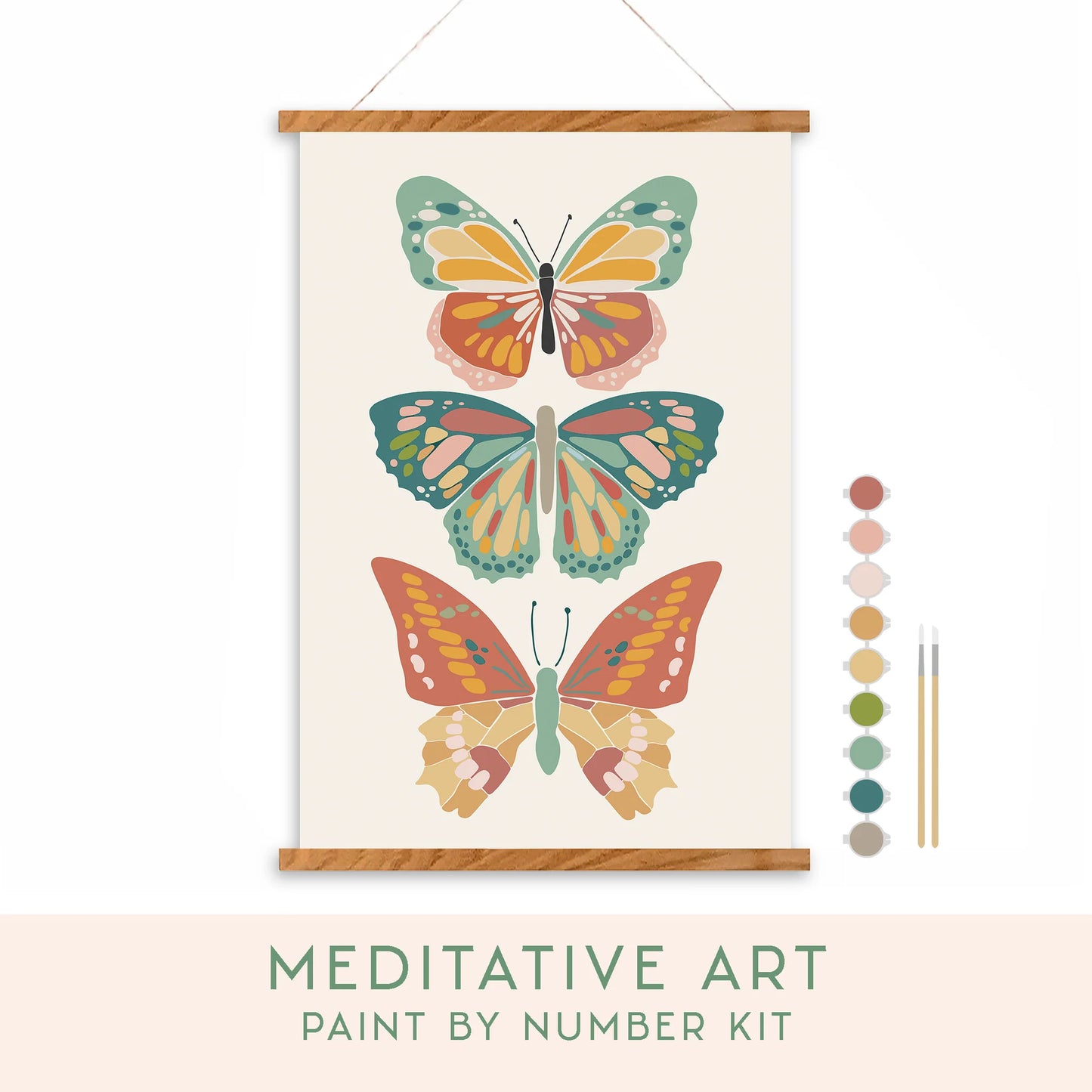 Vibrant Butterflies  Meditative Art Paint By Number Kit