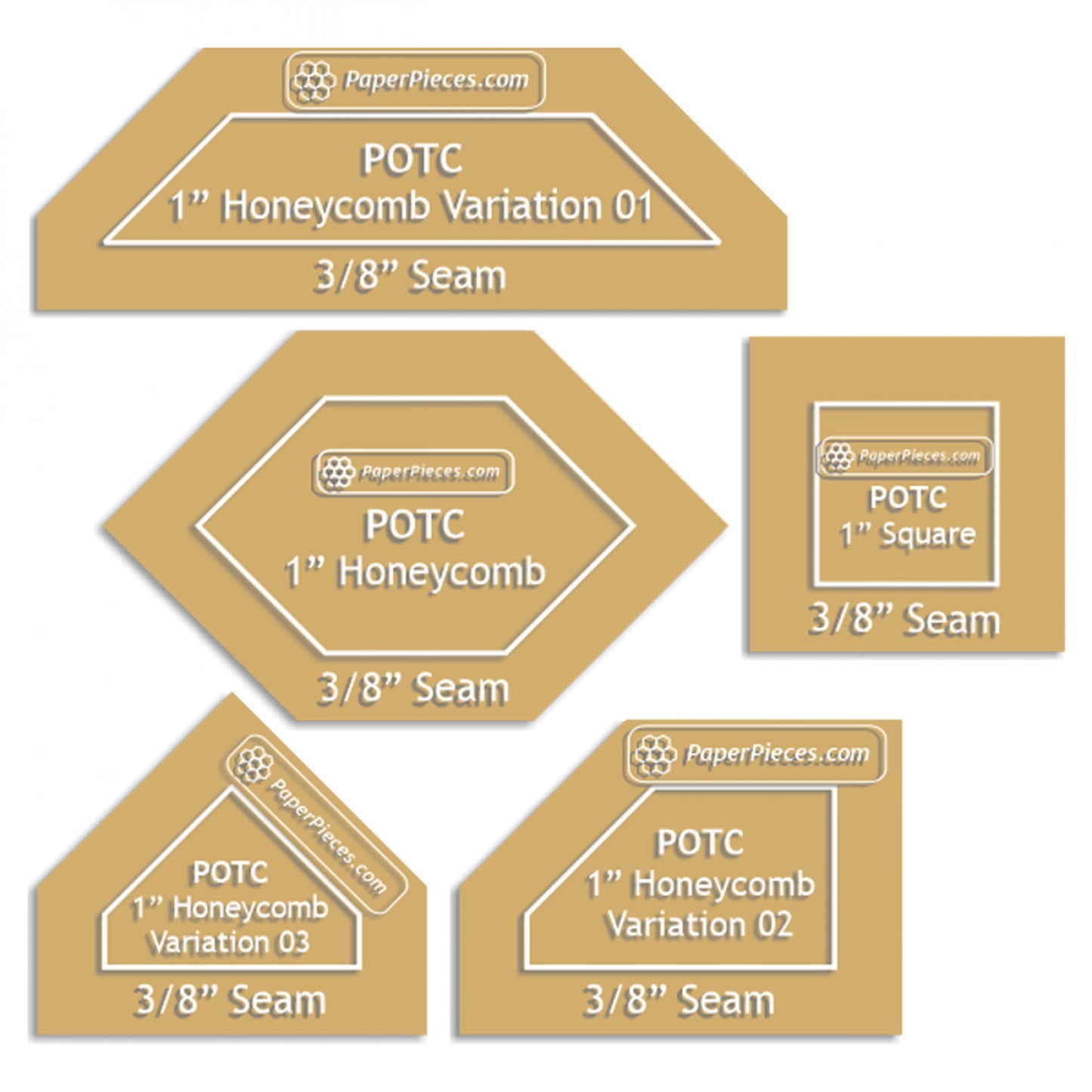 Patchwork Collection: 5 Piece Template Set  # POTC-038 - Special Order