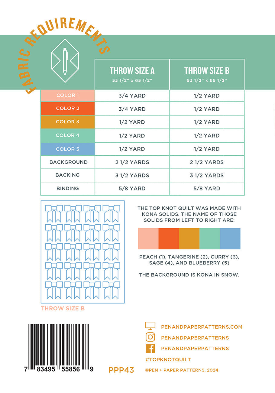 Top Knot Quilt Pattern # PPP43 - Special Order