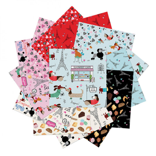 Parisian Pups by Kanvas Studio 42 pc 10" Squares - Special Order (Expected Arrival July 2025)