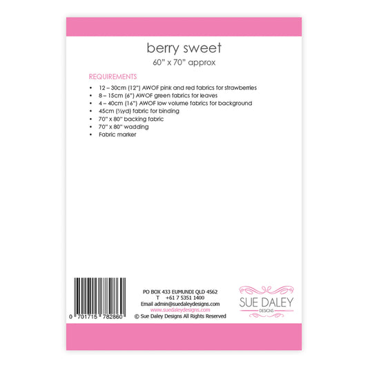 Berry Sweet Quilt Pattern by Sue Daley Designs