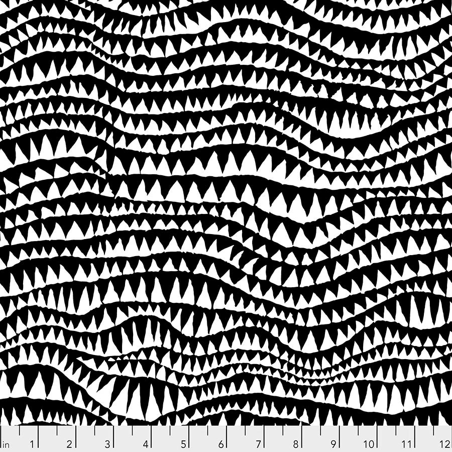Kaffe Fassett Collective Stash Collection : Sharks Teeth Black PWBM060.BLACK