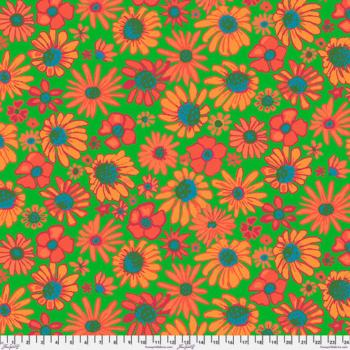 Kaffe Fassett Collective August 2024 - Bloomers Green PWBM093.GREEN (Estimated Ship Date Aug. 2024)