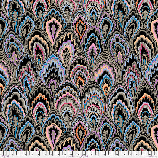 Kaffe Fassett February 2025 Collection: Marble Scallops Black-PWGP207.BLACK (Estimated Arrival Feb 2025)