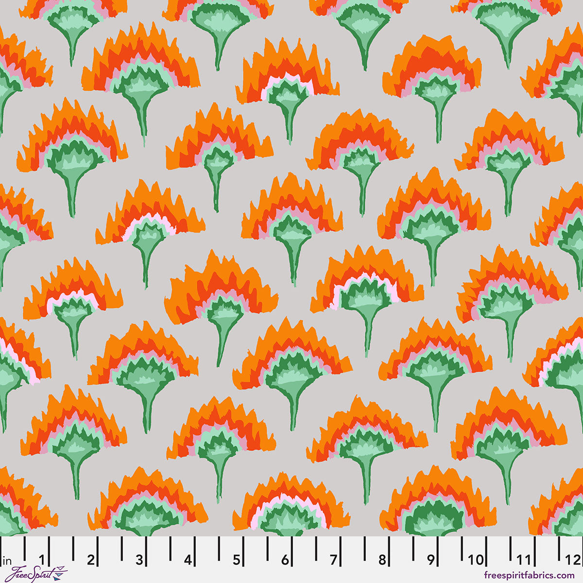 Kaffe Fassett Collective February 2027 : Flame Flower Orange PWGP221.ORANGE