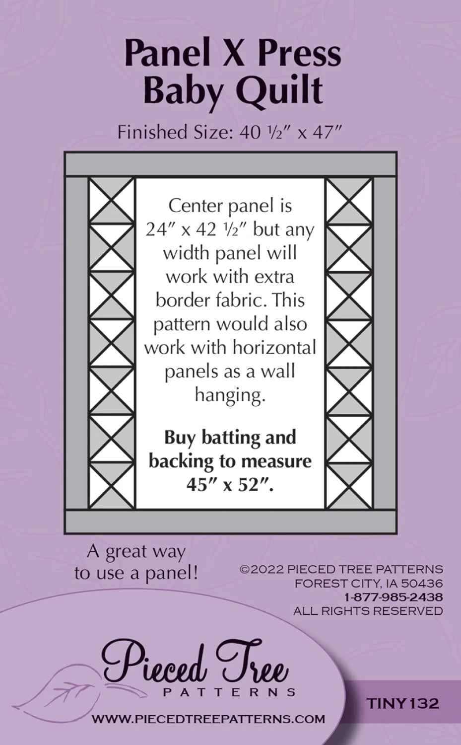 Panel X Press Baby Quilt Pattern by Pieced Tree Quilts