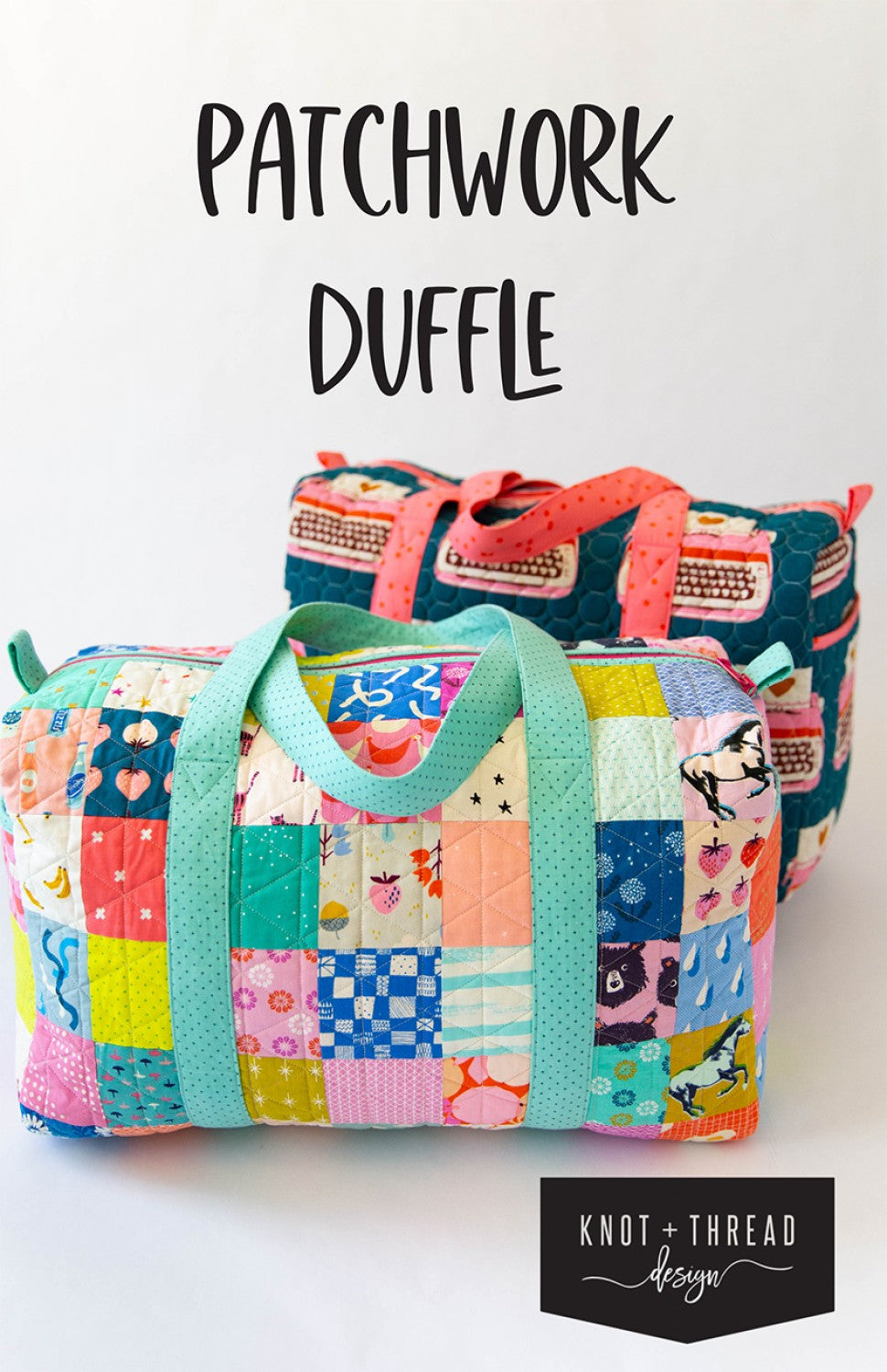 Paper Cuts 2 Specialty Fabric by Rashida Coleman-Hale : Patchwork Canvas Duffle Kit - Hana Storytime - One Fabric Version