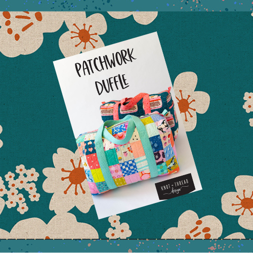 Paper Cuts 2 Specialty Fabric by Rashida Coleman-Hale : Patchwork Canvas Duffle Kit - Hana Storytime - One Fabric Version