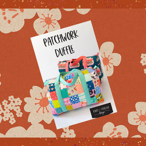 Paper Cuts 2 Specialty Fabric by Rashida Coleman-Hale : Patchwork Duffle Kit - Hana Persimmon - One Fabric Version