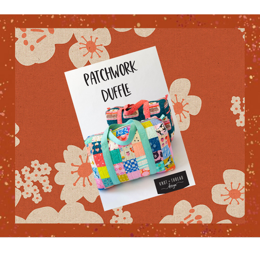 Paper Cuts 2 Specialty Fabric by Rashida Coleman-Hale : Patchwork Duffle Kit - Hana Persimmon - One Fabric Version