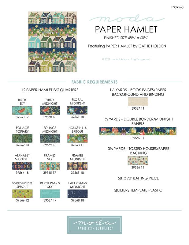 Paper Hamlet by Cathe Holden : Paper Hamlet Quilt Kit