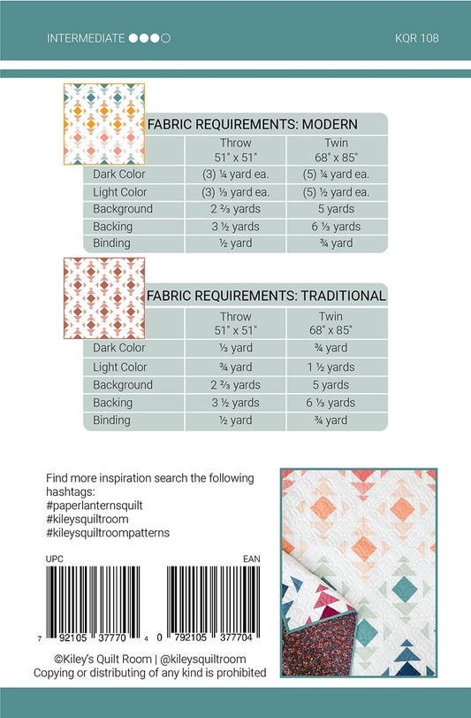 Paper Lanterns Quilt Pattern by Kiley's Quilt Room