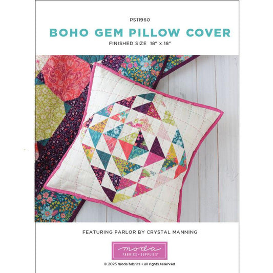 Parlor by Crystal Manning : Boho Gem Pillow Cover Project Sheet