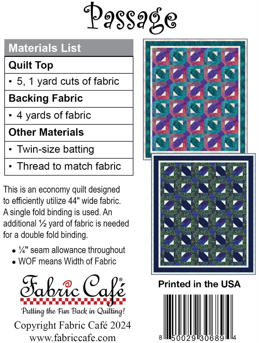Passage Quilt Pattern by Fabric Cafe