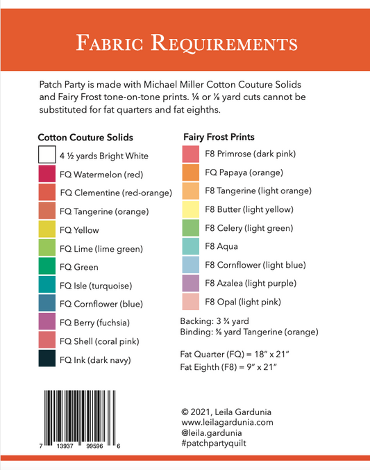 Patch Party Quilt Pattern by Leila Gardunia