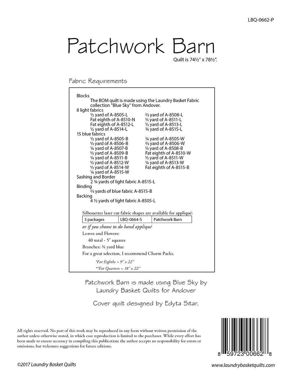 Patchwork Barn Quilt Pattern by Laundry Basket Quilts