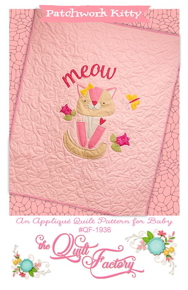 Patchwork Kitty Appliqué Quilt Pattern by the Quilt Factory