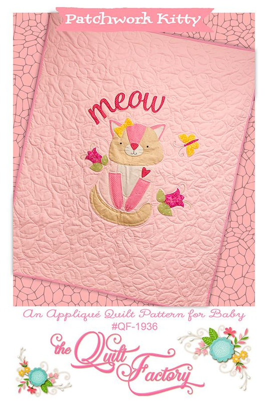 Patchwork Kitty Appliqué Quilt Pattern by the Quilt Factory