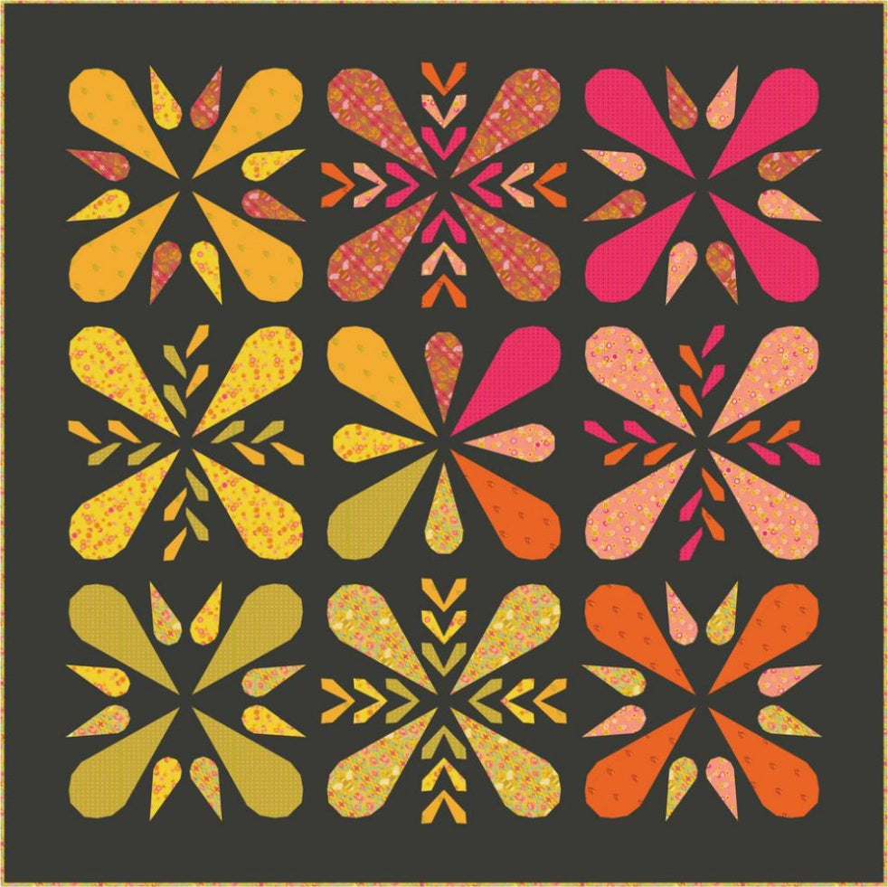 Patchwork Petals Foundation Paper Pieced Quilt Pattern by Whole Circle Studio
