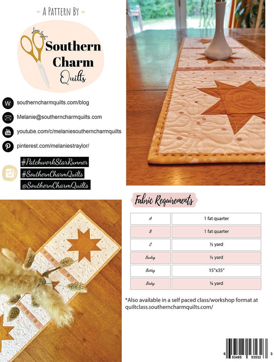 Patchwork Star Runner Pattern # SCQ-122 - Special Order