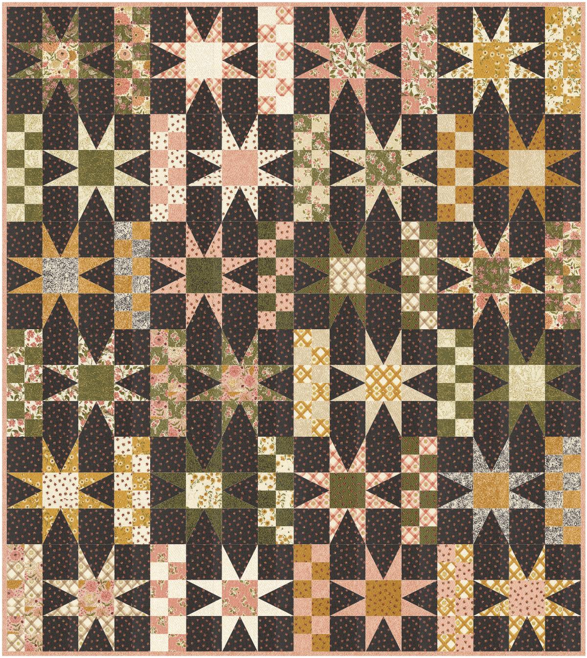 Patchwork Stars Quilt Pattern by Gingiber