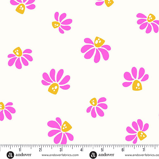 Patchwork and Petals by KP Creates : Cheerful Blooms Vanilla A-10618-L