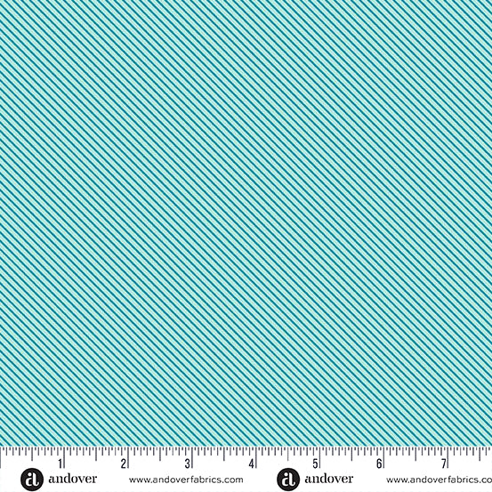 Patchwork and Petals by KP Creates : Sweet Stripe Aqua A-10619-LT