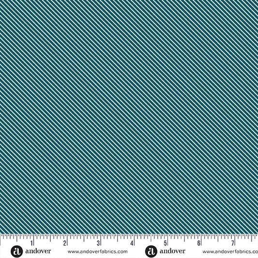 Patchwork and Petals by KP Creates : Sweet Stripe Midnight Teal A-10619-T