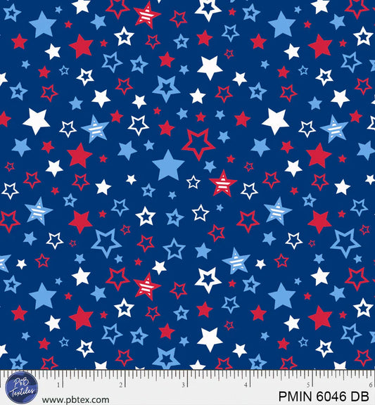 Patriotic Minis by P&B Textiles : PMIN 6046 DB (Estimated Arrival January 2026)