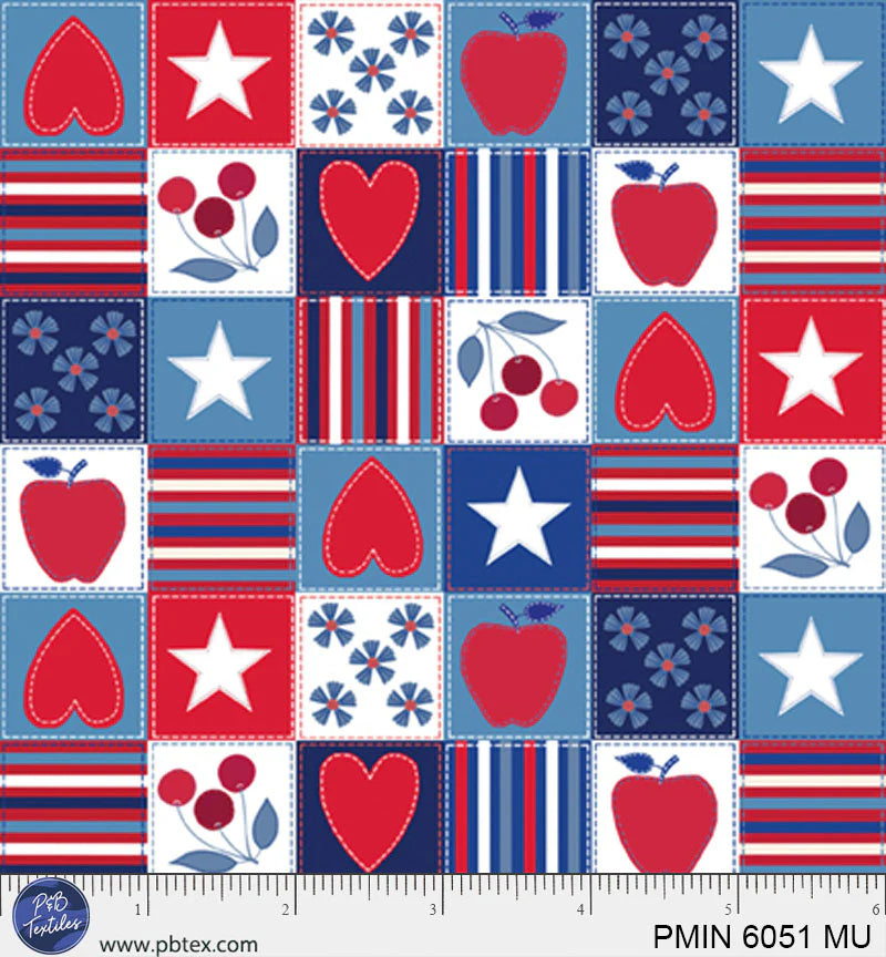 Patriotic Minis by P&B Textiles : PMIN 6051 MU (Estimated Arrival January 2026)