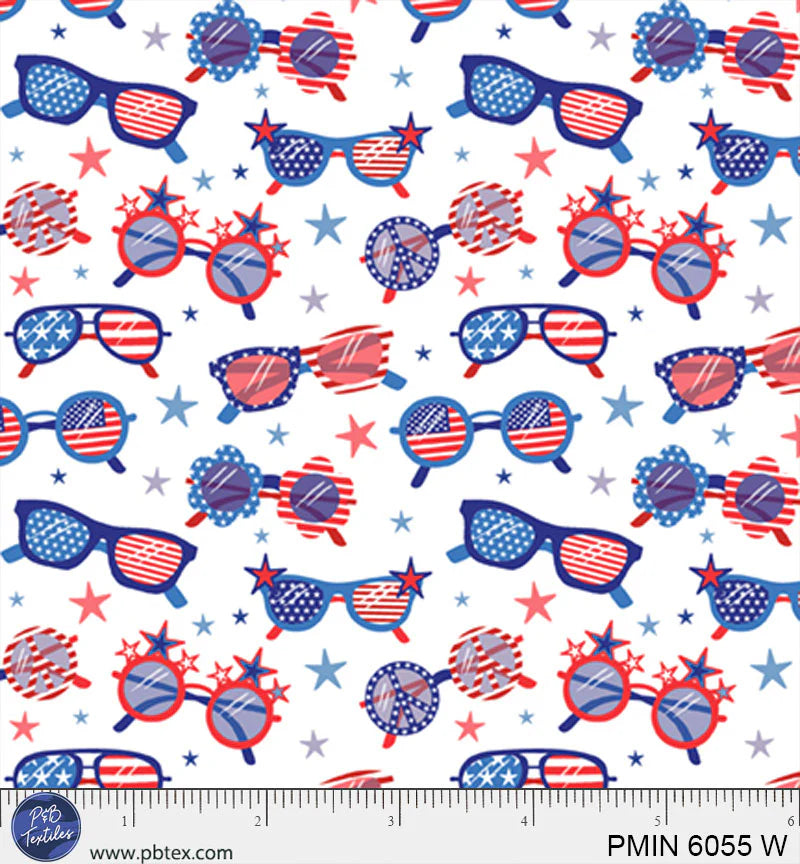 Patriotic Minis by P&B Textiles : PMIN 6055 W (Estimated Arrival January 2026)