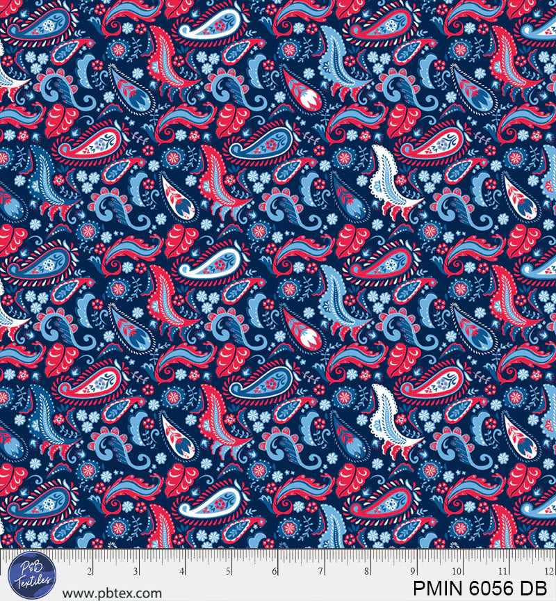 Patriotic Minis by P&B Textiles : PMIN 6056 DB (Estimated Arrival January 2026)