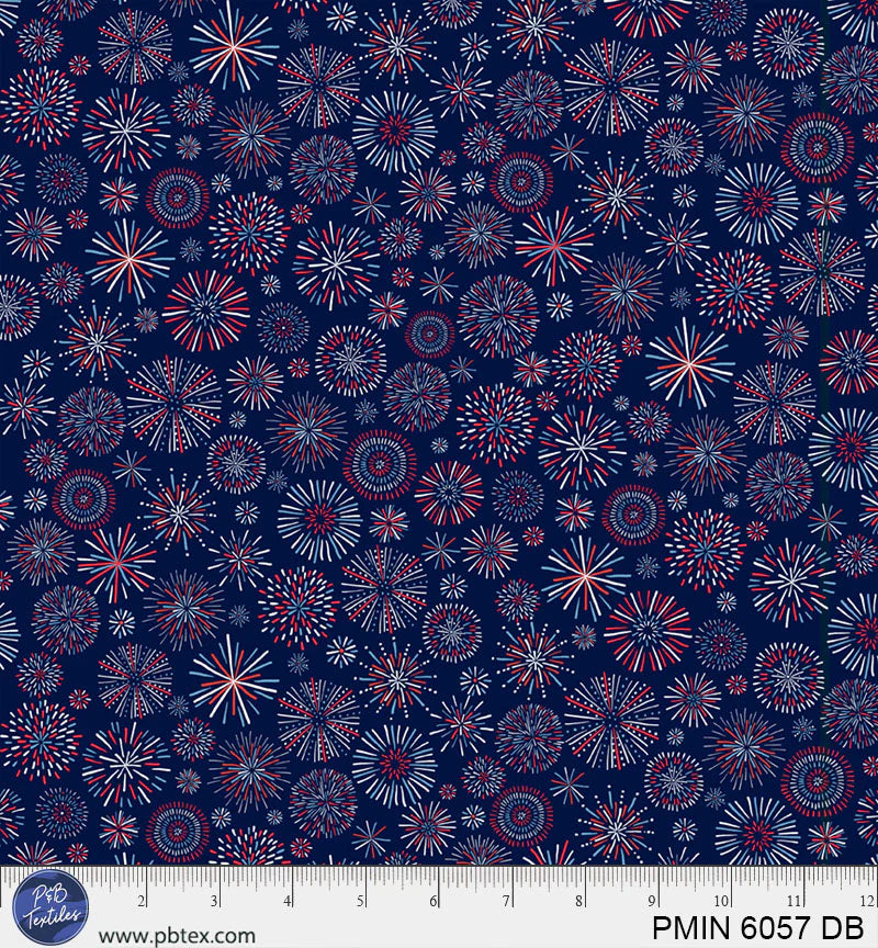 Patriotic Minis by P&B Textiles : PMIN 6057 DB (Estimated Arrival January 2026)