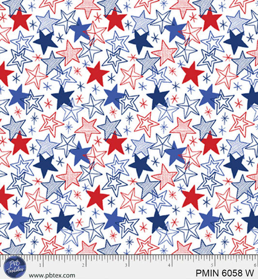 Patriotic Minis by P&B Textiles : PMIN 6058 W (Estimated Arrival January 2026)