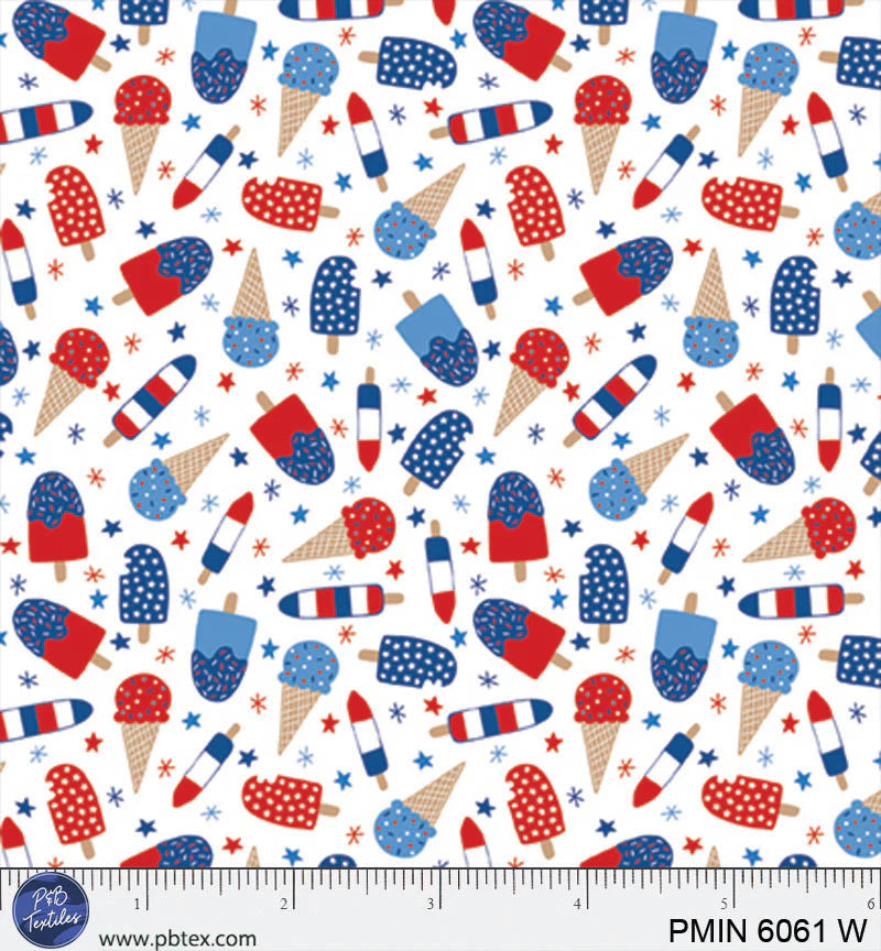 Patriotic Minis by P&B Textiles : PMIN 6061 W (Estimated Arrival January 2026)