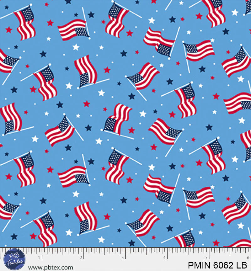 Patriotic Minis by P&B Textiles : PMIN 6062 LB (Estimated Arrival January 2026)
