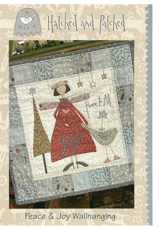 Peace and Joy Wall Hanging Applique Wall Quilt Pattern by Hatched & Patched
