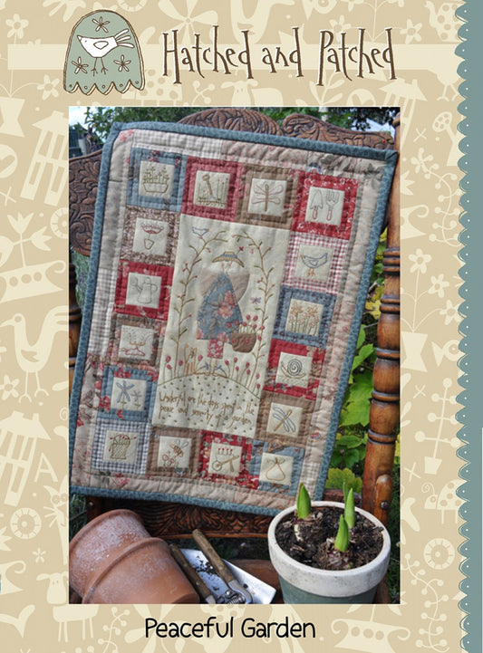 Peaceful Garden Applique Wall Hanging Pattern by Hatched & Patched