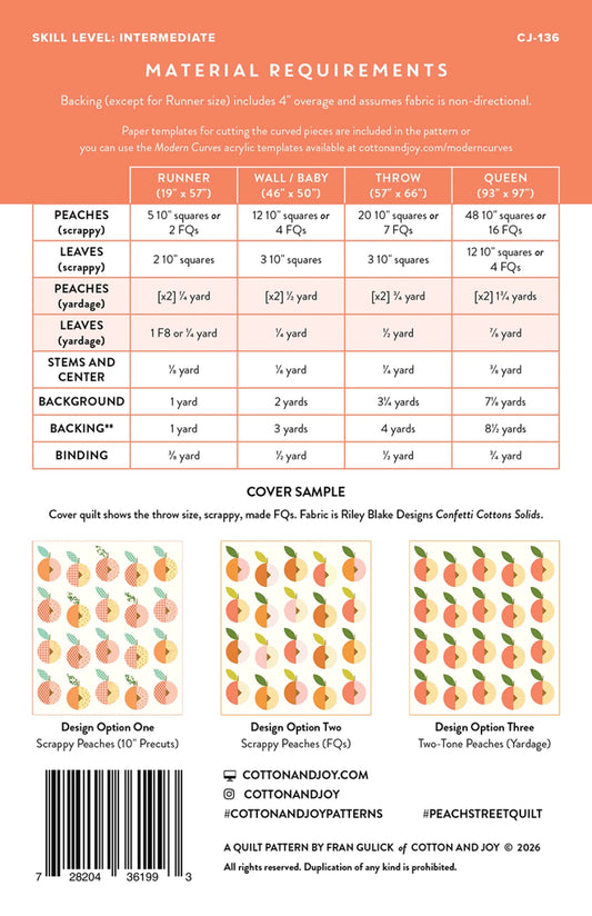 Peach Street Quilt Pattern by Cotton and Joy - Estimated arrival May 2026