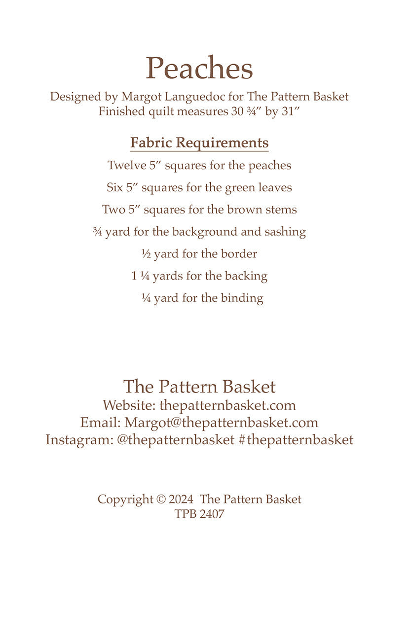 Peaches Table Topper Pattern by The Pattern Basket